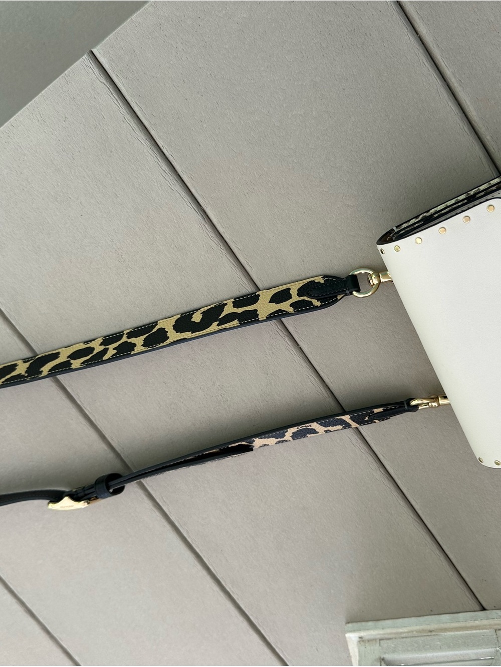 Coach Leopard Print Adjustable Strap in Black and Tan with Gold Hardware - Picture 10 of 16